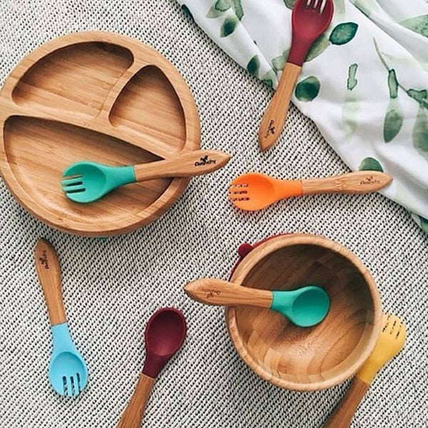 Buy Avanchy Bamboo Suction Classic Plate Spoon GN Online B Safe